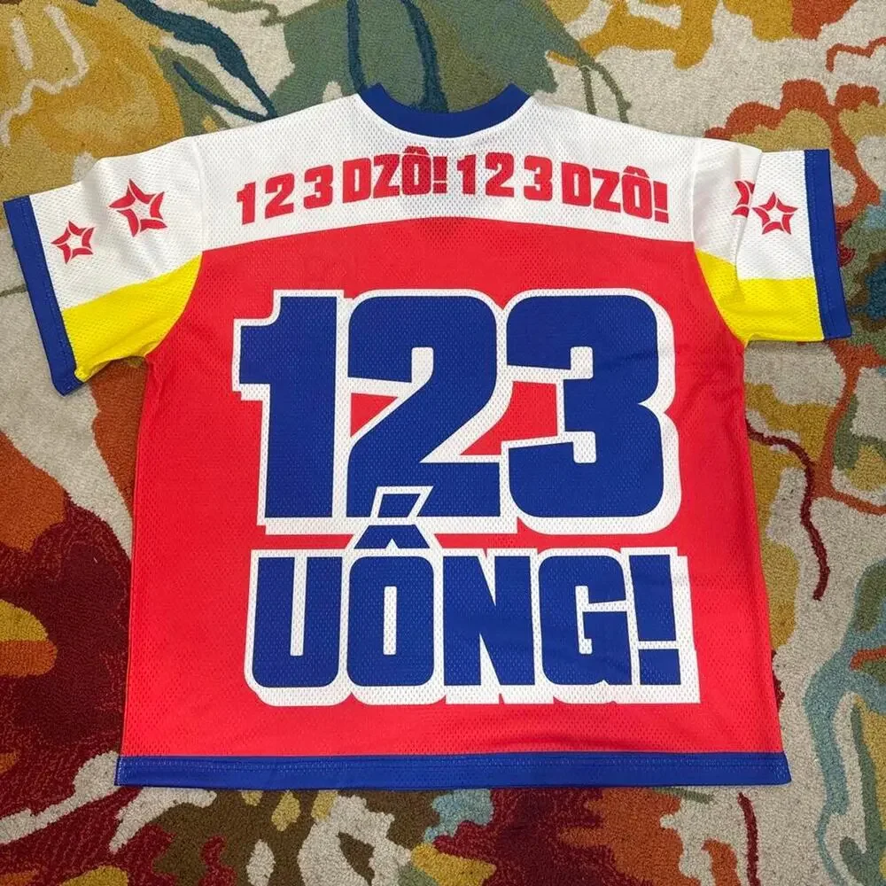 Deme jersey with red white